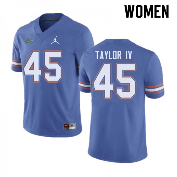 Jordan Brand Women #45 Clifford Taylor IV Florida Gators College Football Jersey Blue